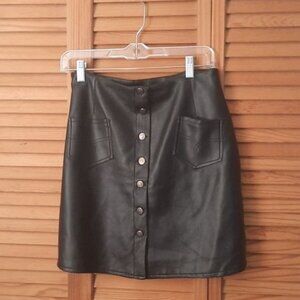 Gaby Faux Leather  Button Up Mini Skirt Size 11/12